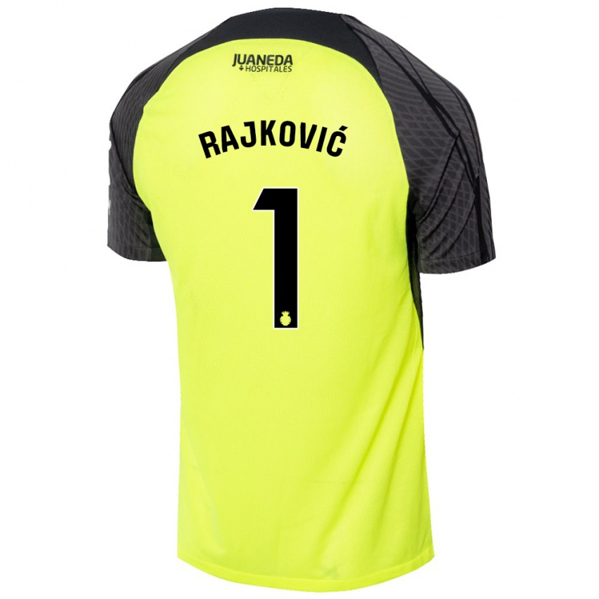 Enfant Maillot Predrag Rajkovic #1 Vert Fluo Noir Tenues Extérieur 2024/25 T-Shirt Suisse