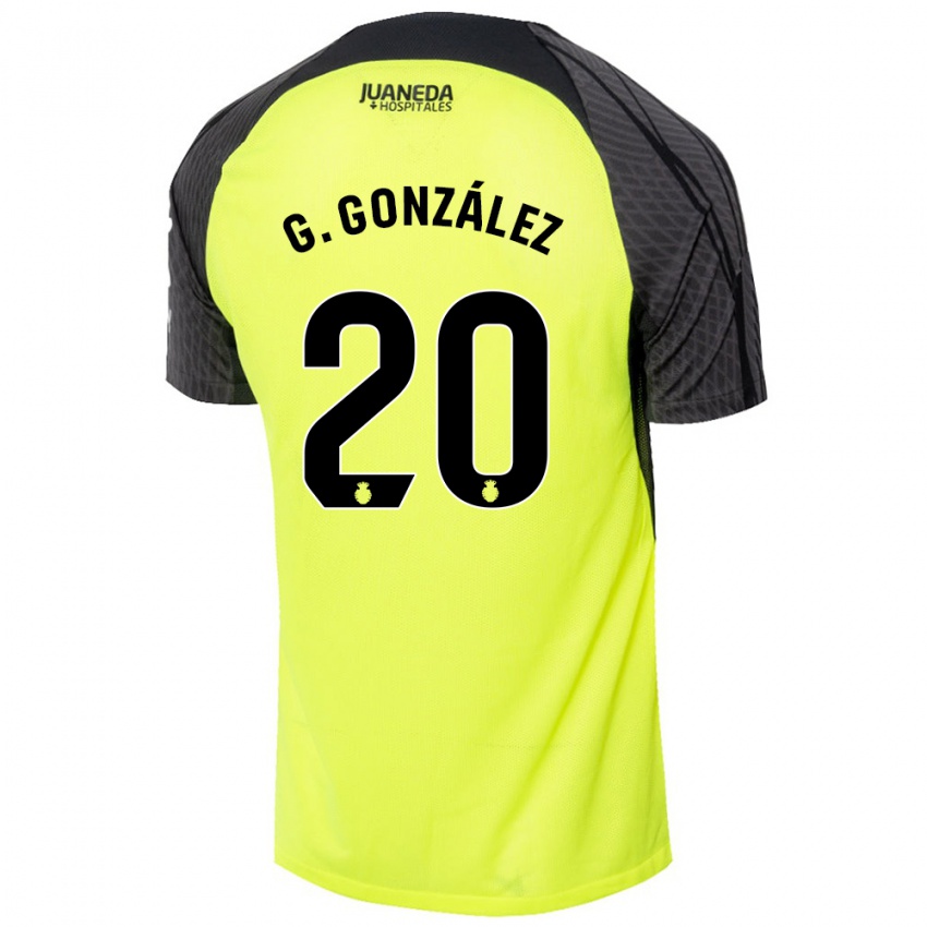 Kinder Giovanni González #20 Fluoreszierend Grün Schwarz Auswärtstrikot Trikot 2024/25 T-Shirt Schweiz