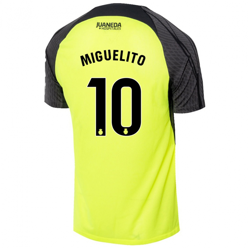 Enfant Maillot Miguelito #10 Vert Fluo Noir Tenues Extérieur 2024/25 T-Shirt Suisse