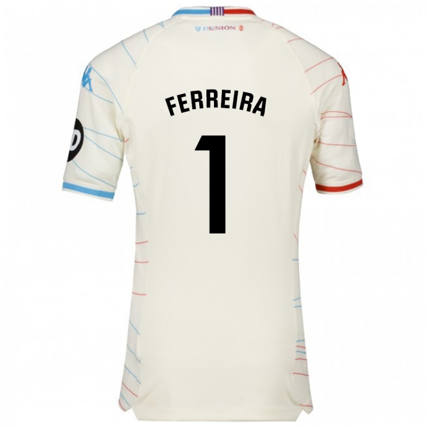 Enfant Maillot André Ferreira #1 Blanc Rouge Bleu Tenues Extérieur 2024/25 T-Shirt Suisse