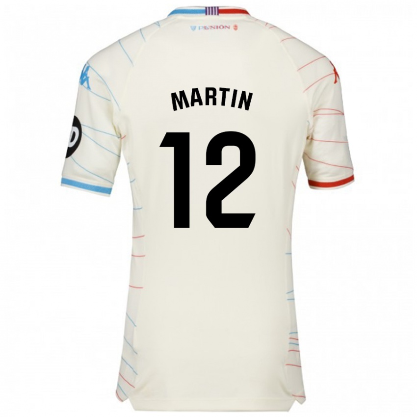 Enfant Maillot Mario Martin #12 Blanc Rouge Bleu Tenues Extérieur 2024/25 T-Shirt Suisse