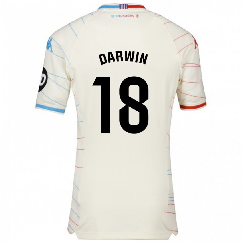 Enfant Maillot Darwin Machís #18 Blanc Rouge Bleu Tenues Extérieur 2024/25 T-Shirt Suisse