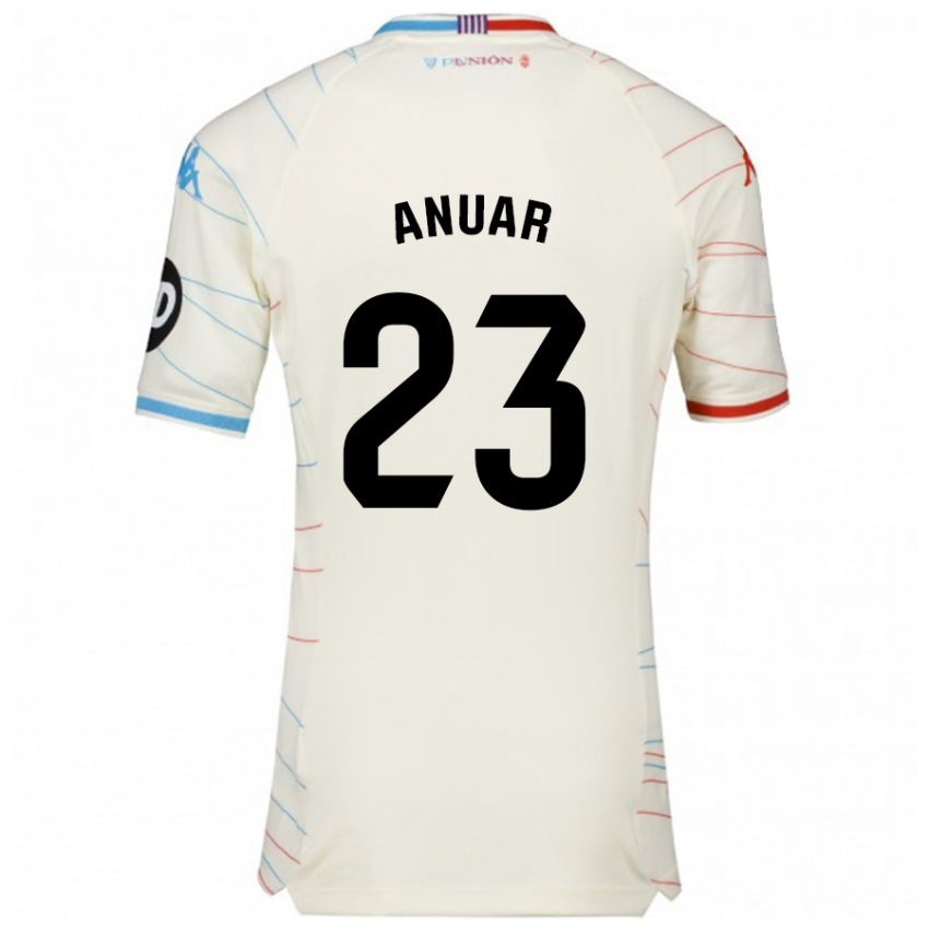 Kinder Anuar #23 Weiß Rot Blau Auswärtstrikot Trikot 2024/25 T-Shirt Schweiz