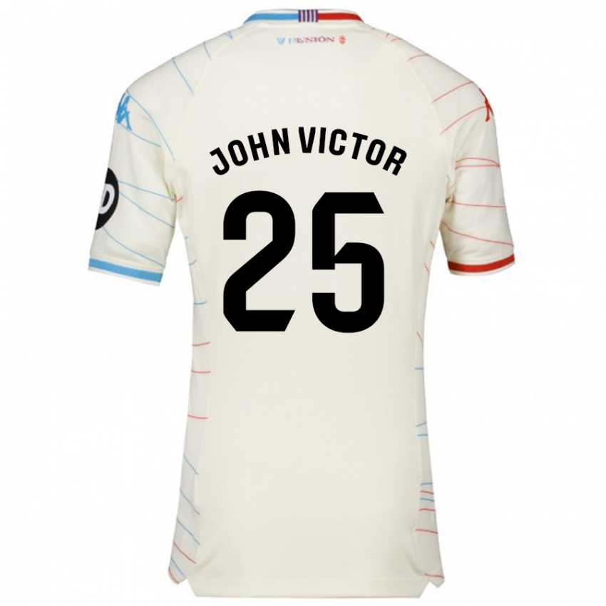 Kinder John Victor #25 Weiß Rot Blau Auswärtstrikot Trikot 2024/25 T-Shirt Schweiz