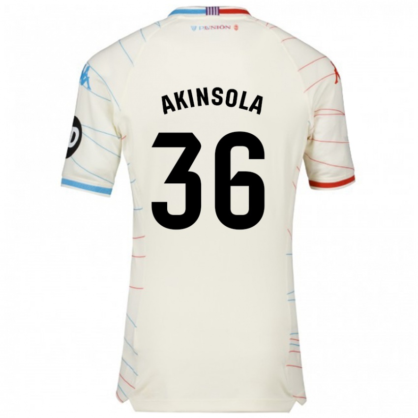 Kinder Tunde Akinsola #36 Weiß Rot Blau Auswärtstrikot Trikot 2024/25 T-Shirt Schweiz