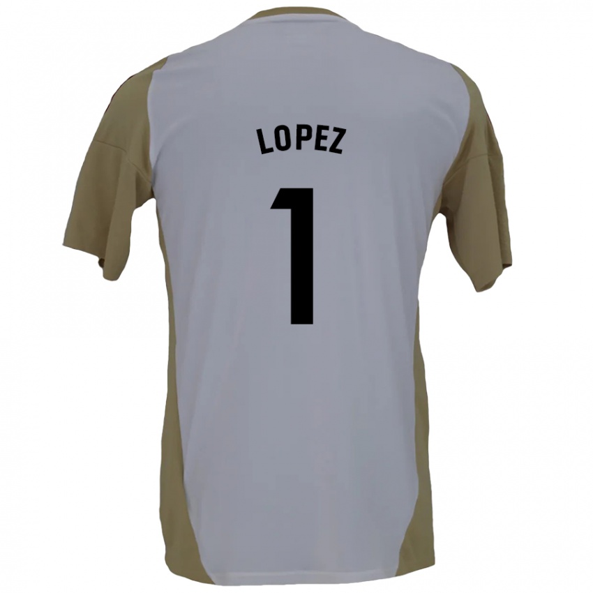 Kinder Luis López #1 Braunweiß Auswärtstrikot Trikot 2024/25 T-Shirt Schweiz