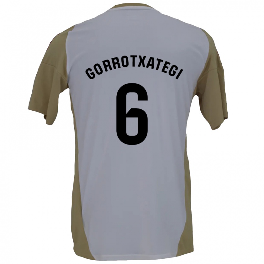 Kinder Jon Gorrotxategi #6 Braunweiß Auswärtstrikot Trikot 2024/25 T-Shirt Schweiz