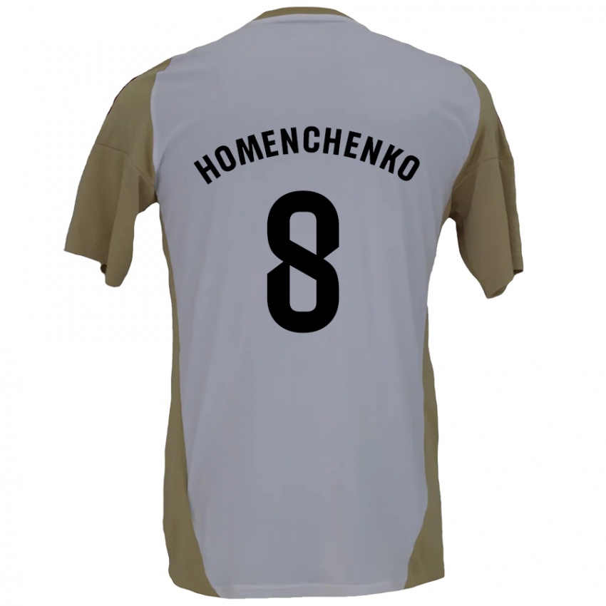 Kinder Santiago Homenchenko #8 Braunweiß Auswärtstrikot Trikot 2024/25 T-Shirt Schweiz