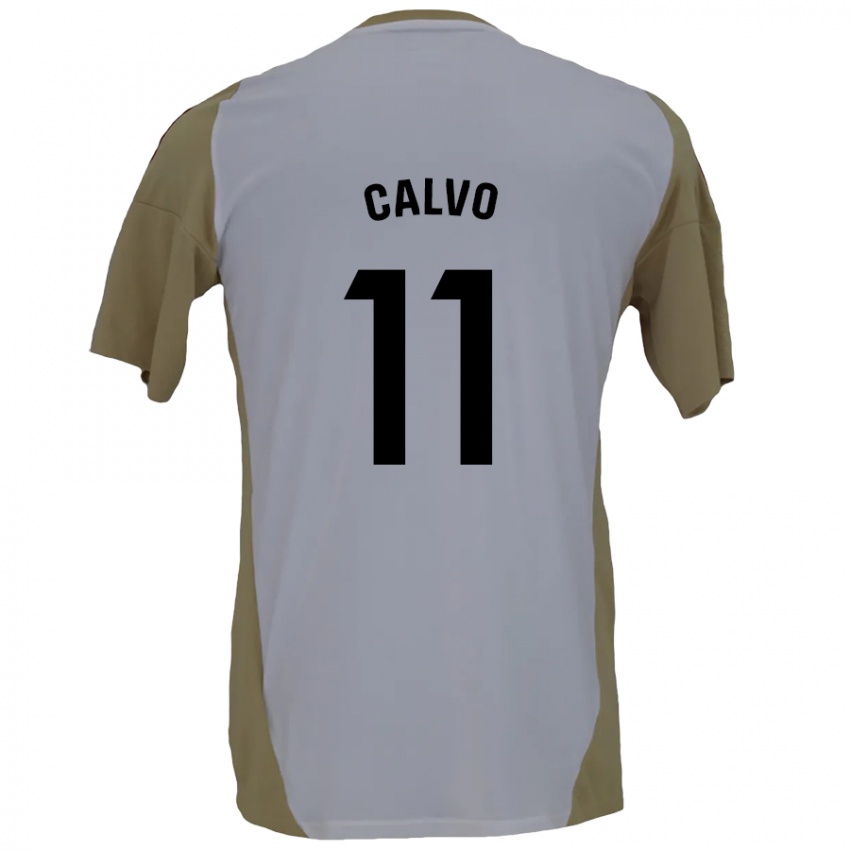 Kinder Álex Calvo #11 Braunweiß Auswärtstrikot Trikot 2024/25 T-Shirt Schweiz