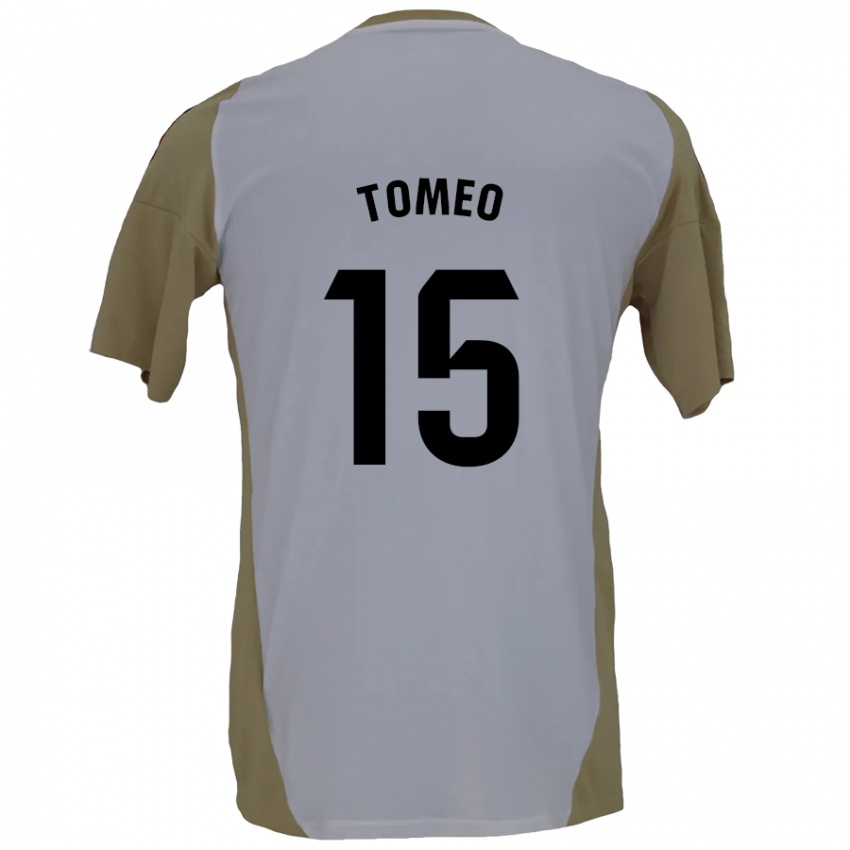 Kinder Pablo Tomeo #15 Braunweiß Auswärtstrikot Trikot 2024/25 T-Shirt Schweiz