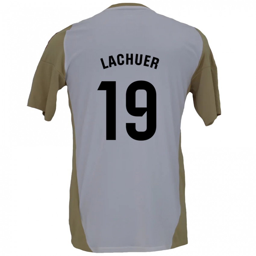 Kinder Mathis Lachuer #19 Braunweiß Auswärtstrikot Trikot 2024/25 T-Shirt Schweiz