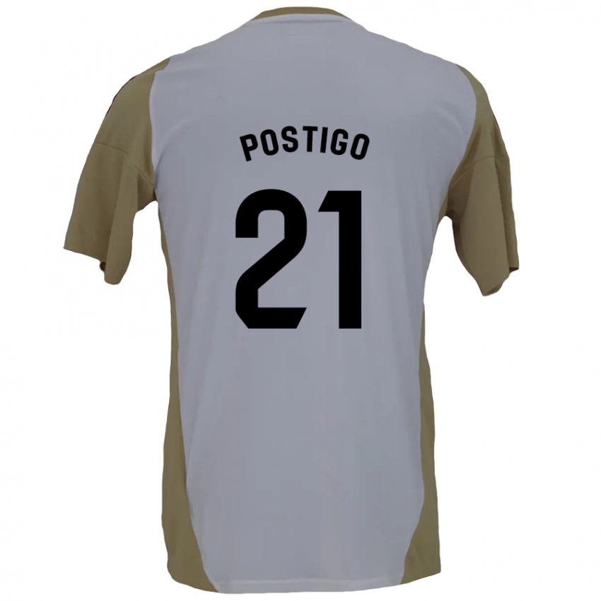 Kinder Sergio Postigo #21 Braunweiß Auswärtstrikot Trikot 2024/25 T-Shirt Schweiz