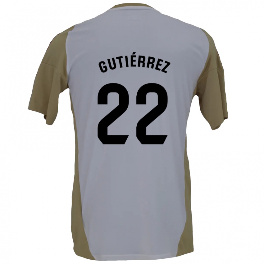 Kinder Juan Gutiérrez #22 Braunweiß Auswärtstrikot Trikot 2024/25 T-Shirt Schweiz