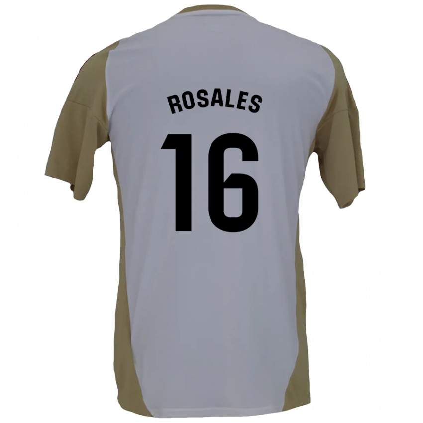 Kinder Diego Rosales #16 Braunweiß Auswärtstrikot Trikot 2024/25 T-Shirt Schweiz