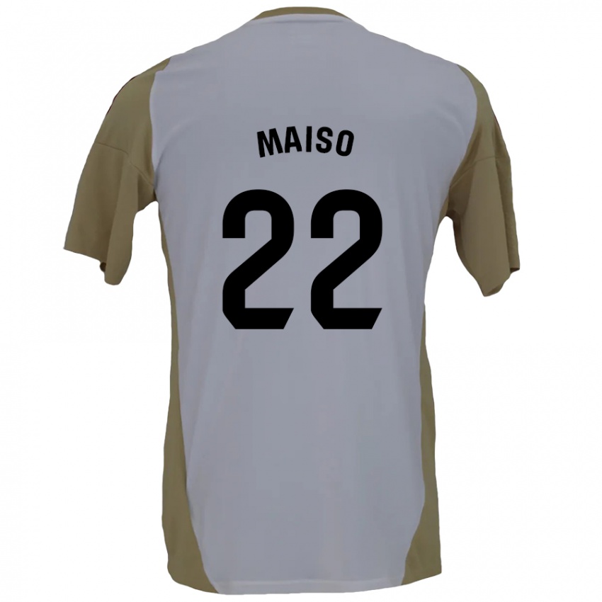 Kinder Álvaro Maiso #22 Braunweiß Auswärtstrikot Trikot 2024/25 T-Shirt Schweiz