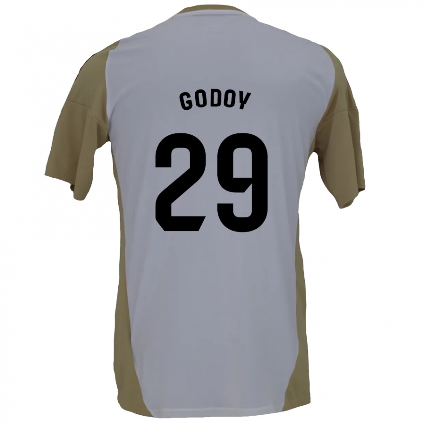 Kinder Alan Godoy #29 Braunweiß Auswärtstrikot Trikot 2024/25 T-Shirt Schweiz