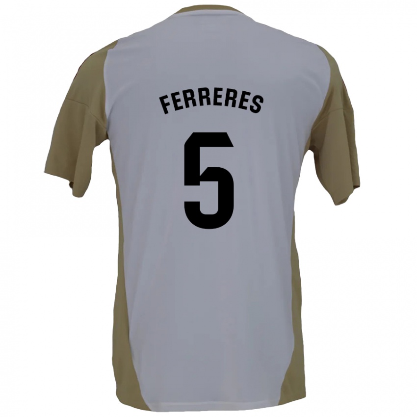 Kinder Manolo Ferreres #5 Braunweiß Auswärtstrikot Trikot 2024/25 T-Shirt Schweiz