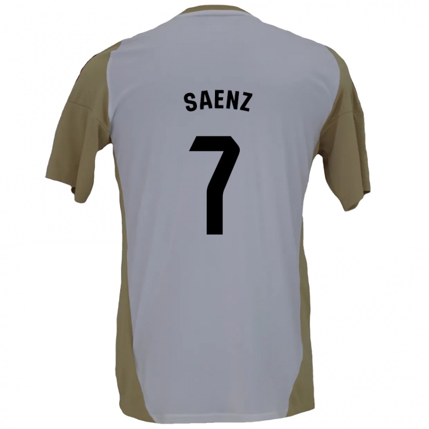 Kinder Raúl Sáenz #7 Braunweiß Auswärtstrikot Trikot 2024/25 T-Shirt Schweiz