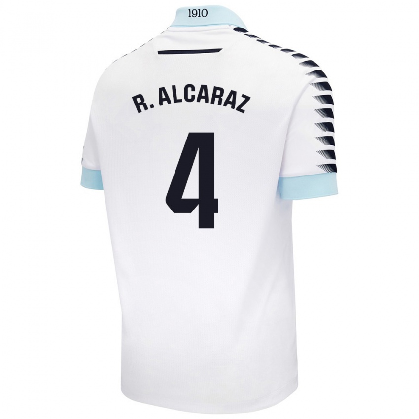 Kinder Rubén Alcaraz #4 Weiß Blau Auswärtstrikot Trikot 2024/25 T-Shirt Schweiz