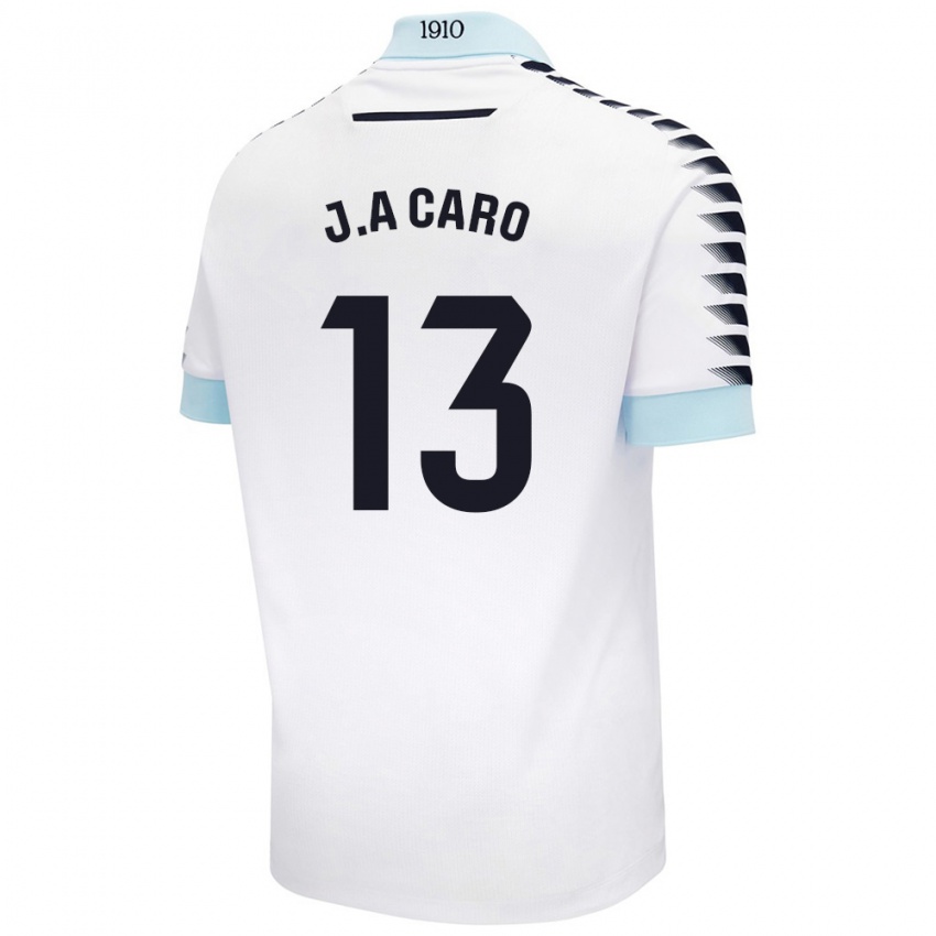 Kinder José Antonio Caro #13 Weiß Blau Auswärtstrikot Trikot 2024/25 T-Shirt Schweiz