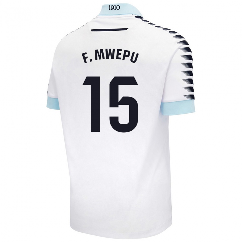 Kinder Francisco Mwepu #15 Weiß Blau Auswärtstrikot Trikot 2024/25 T-Shirt Schweiz