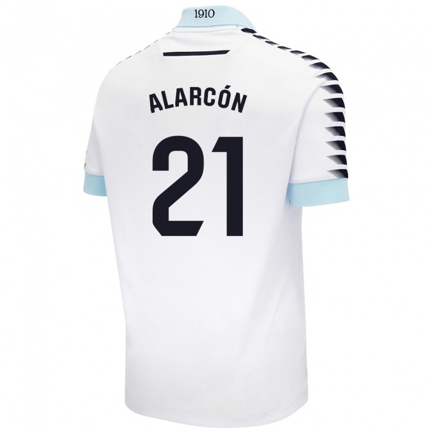 Kinder Tomás Alarcón #21 Weiß Blau Auswärtstrikot Trikot 2024/25 T-Shirt Schweiz