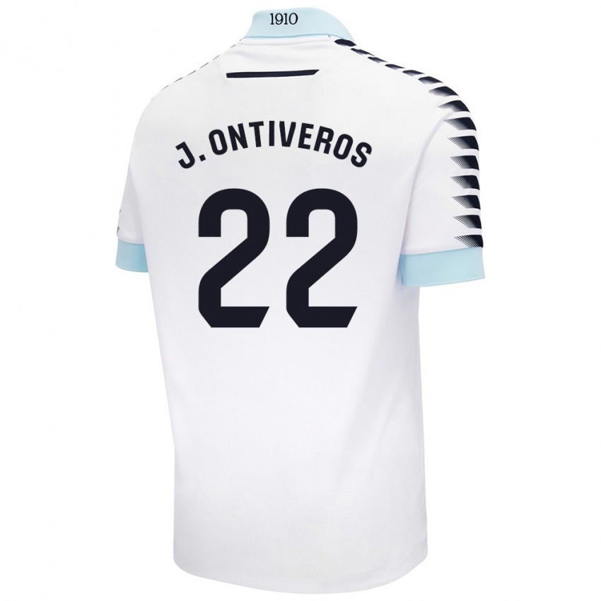 Kinder Javi Ontiveros #22 Weiß Blau Auswärtstrikot Trikot 2024/25 T-Shirt Schweiz