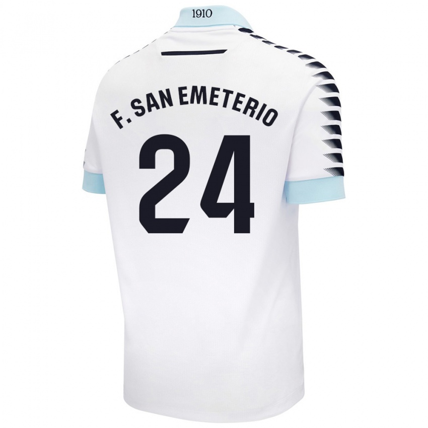 Kinder Fede San Emeterio #24 Weiß Blau Auswärtstrikot Trikot 2024/25 T-Shirt Schweiz