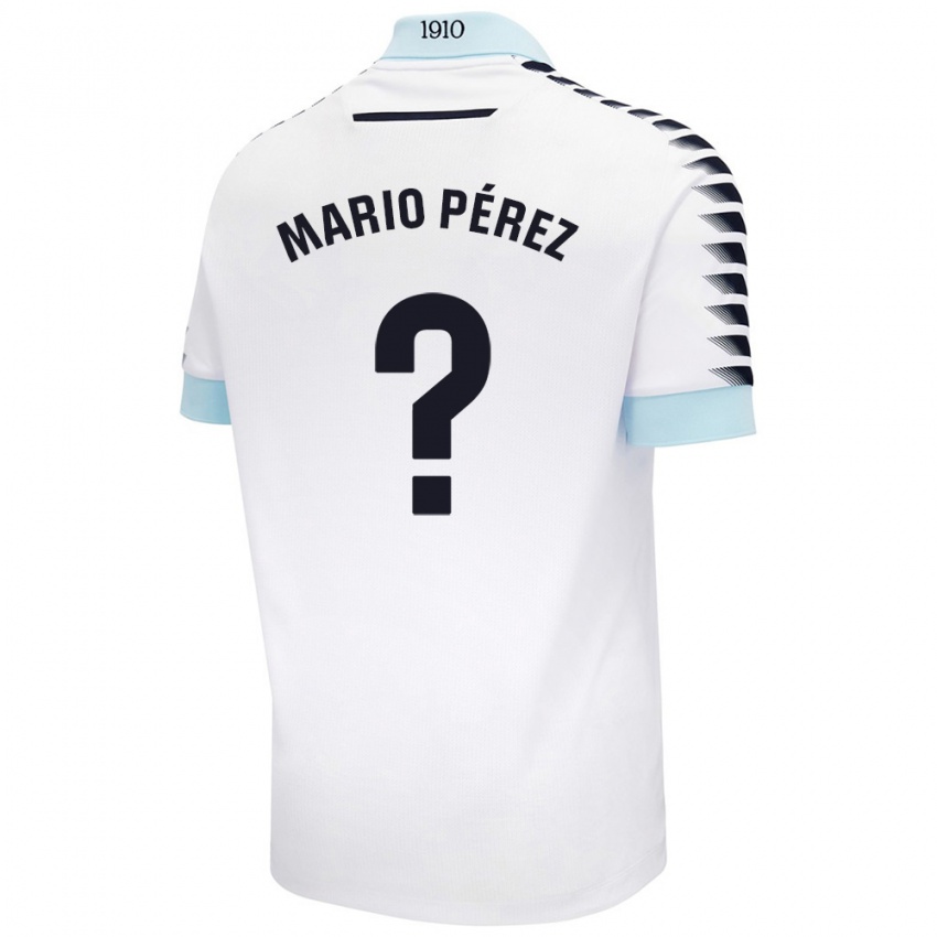 Kinder Mario Pérez #0 Weiß Blau Auswärtstrikot Trikot 2024/25 T-Shirt Schweiz