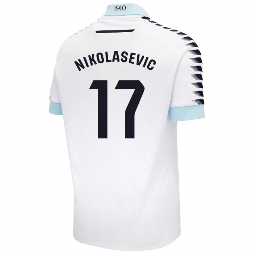 Kinder Mirko Nikolasevic #17 Weiß Blau Auswärtstrikot Trikot 2024/25 T-Shirt Schweiz