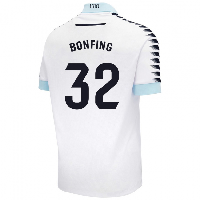 Kinder Boubacar Bonfing #32 Weiß Blau Auswärtstrikot Trikot 2024/25 T-Shirt Schweiz