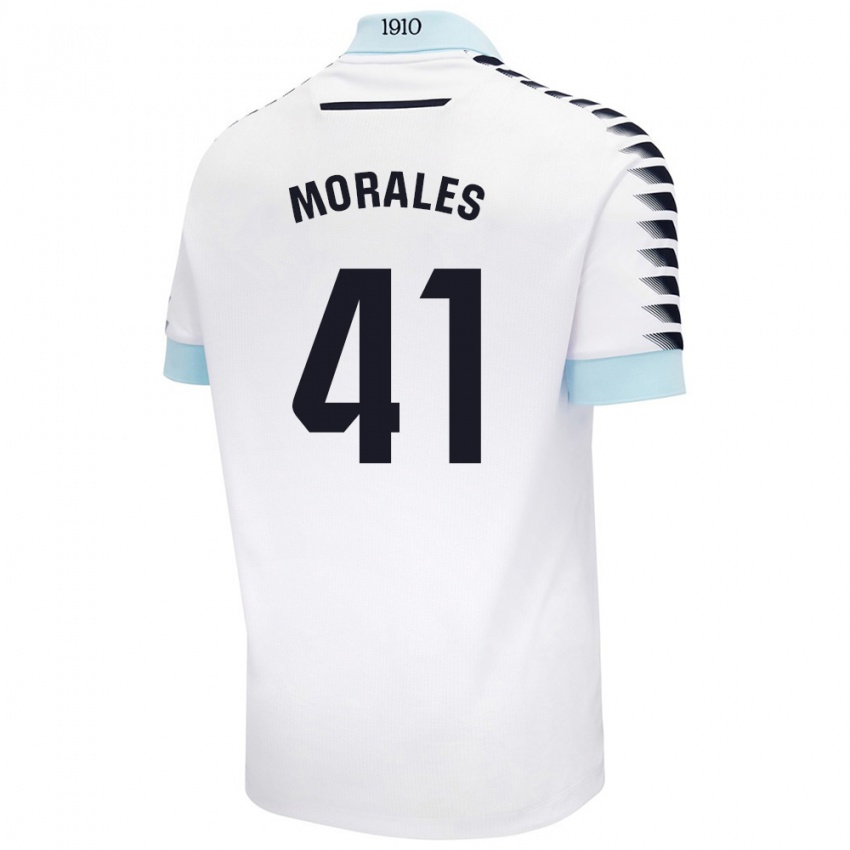 Kinder Luis Morales #41 Weiß Blau Auswärtstrikot Trikot 2024/25 T-Shirt Schweiz