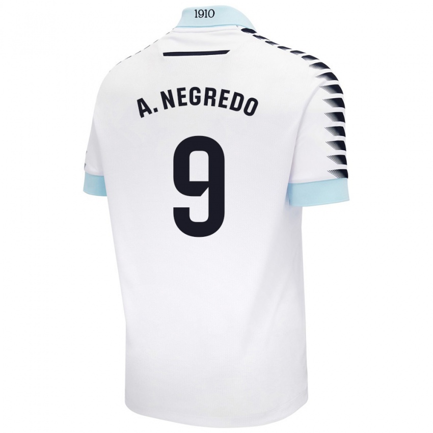 Kinder Álvaro Negredo #9 Weiß Blau Auswärtstrikot Trikot 2024/25 T-Shirt Schweiz