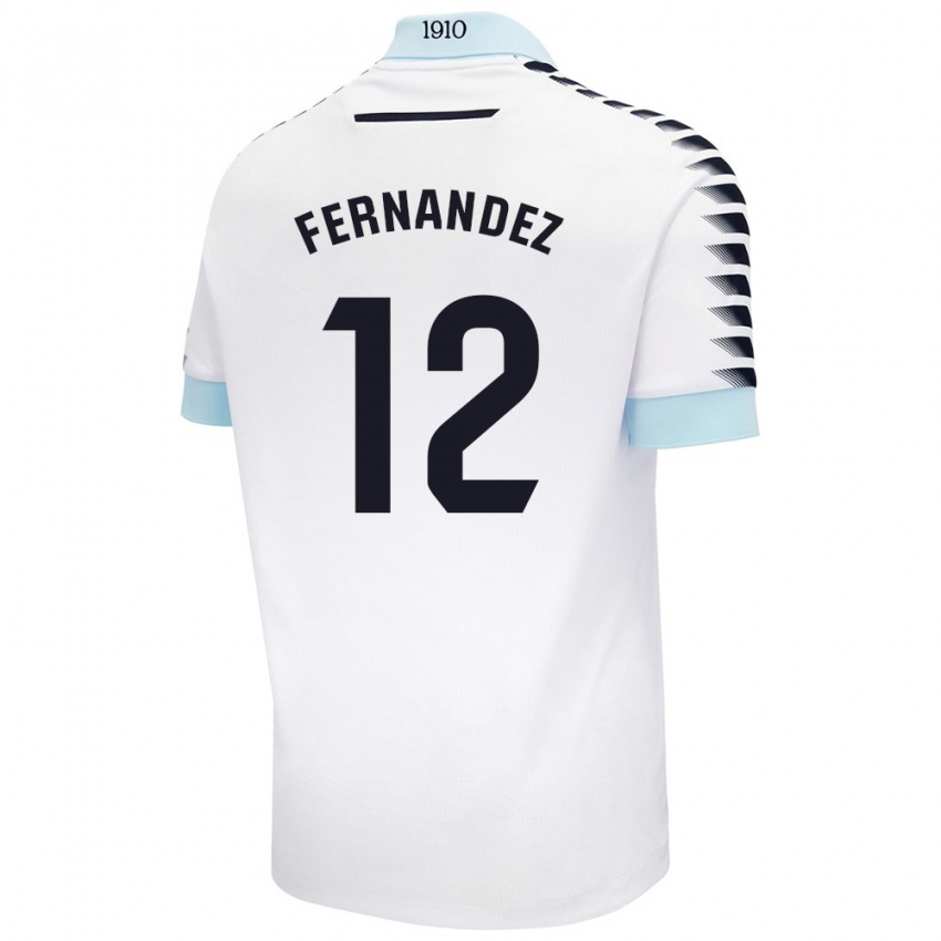 Kinder Sandra Fernández León #12 Weiß Blau Auswärtstrikot Trikot 2024/25 T-Shirt Schweiz