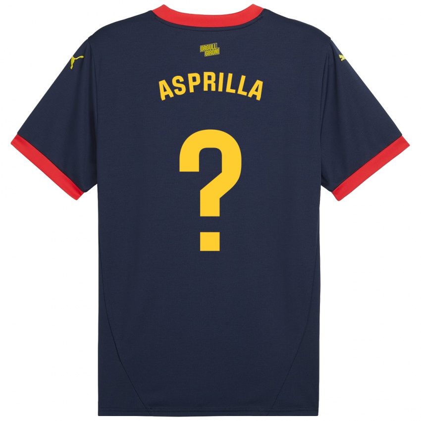 Enfant Maillot Yáser Asprilla #0 Bleu Marine Rouge Tenues Extérieur 2024/25 T-Shirt Suisse