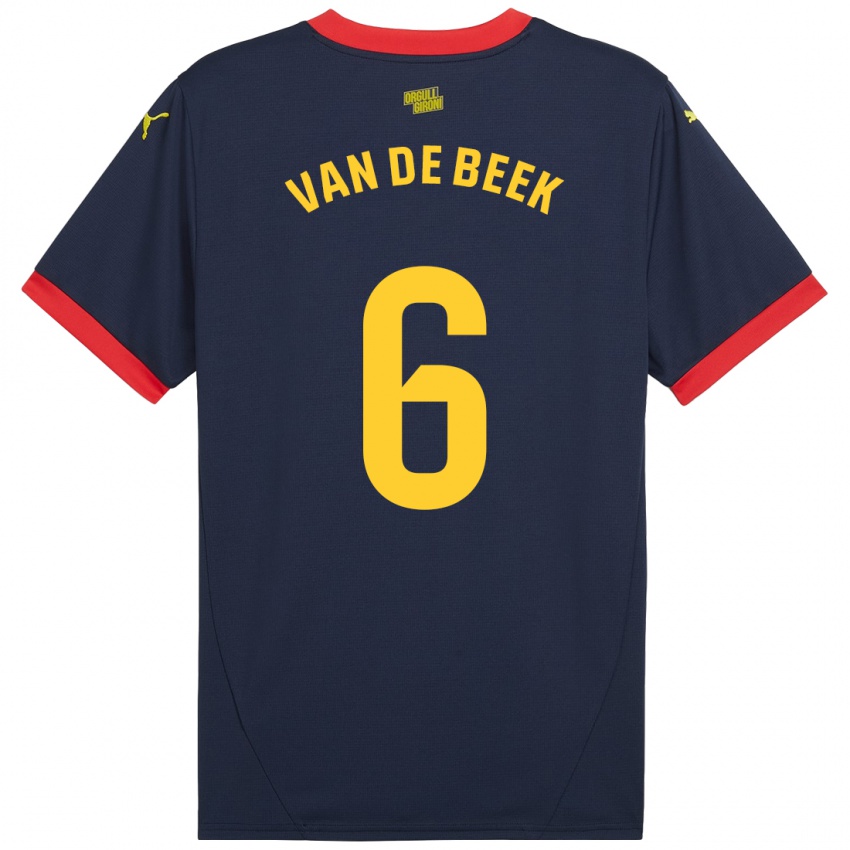 Kinder Donny Van De Beek #6 Marinerot Auswärtstrikot Trikot 2024/25 T-Shirt Schweiz