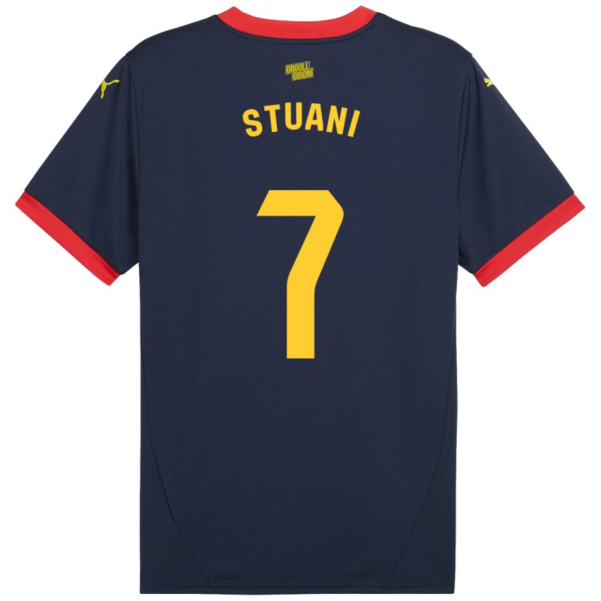 Kinder Cristhian Stuani #7 Marinerot Auswärtstrikot Trikot 2024/25 T-Shirt Schweiz