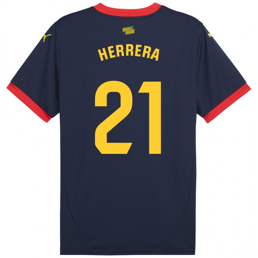 Enfant Maillot Yangel Herrera #21 Bleu Marine Rouge Tenues Extérieur 2024/25 T-Shirt Suisse