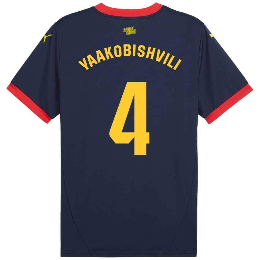 Enfant Maillot Antal Yaakobishvili #4 Bleu Marine Rouge Tenues Extérieur 2024/25 T-Shirt Suisse