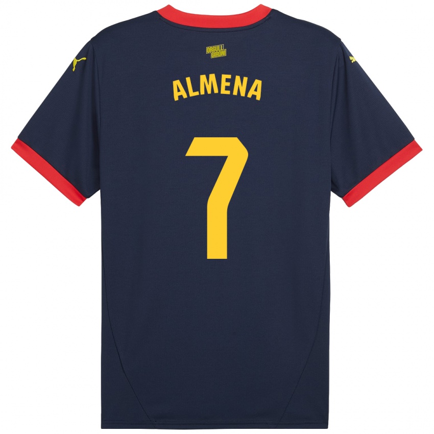 Enfant Maillot Iker Almena #7 Bleu Marine Rouge Tenues Extérieur 2024/25 T-Shirt Suisse