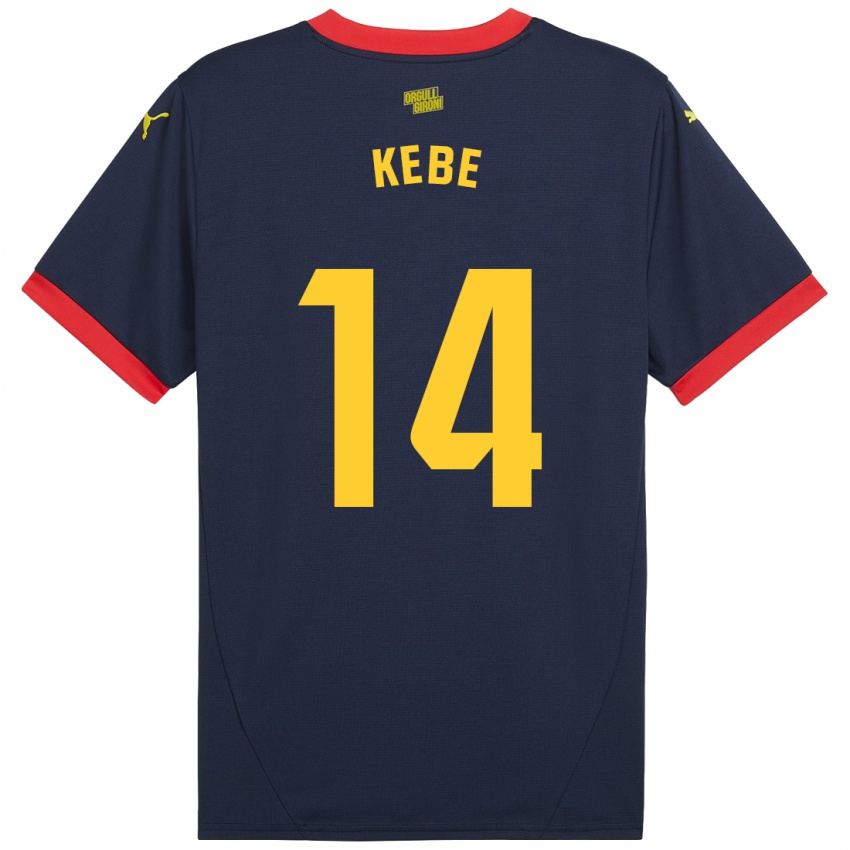 Enfant Maillot Moussa Kébé #14 Bleu Marine Rouge Tenues Extérieur 2024/25 T-Shirt Suisse