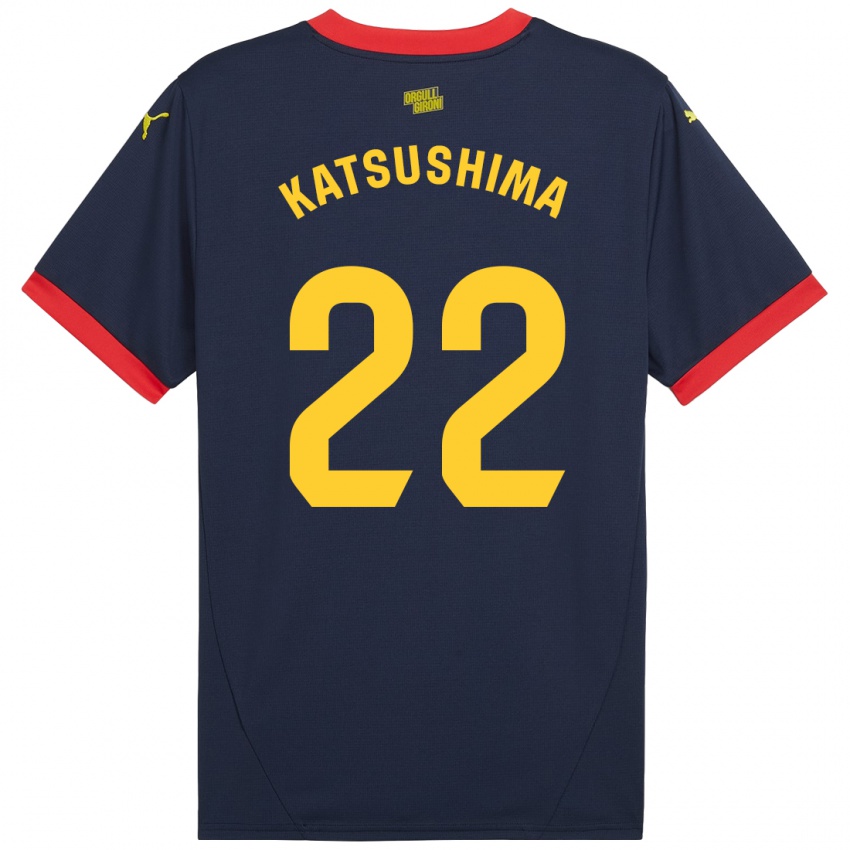 Enfant Maillot Shinnosuke Katsushima #22 Bleu Marine Rouge Tenues Extérieur 2024/25 T-Shirt Suisse