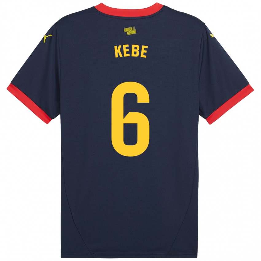 Enfant Maillot Ibrahima Kébé #6 Bleu Marine Rouge Tenues Extérieur 2024/25 T-Shirt Suisse