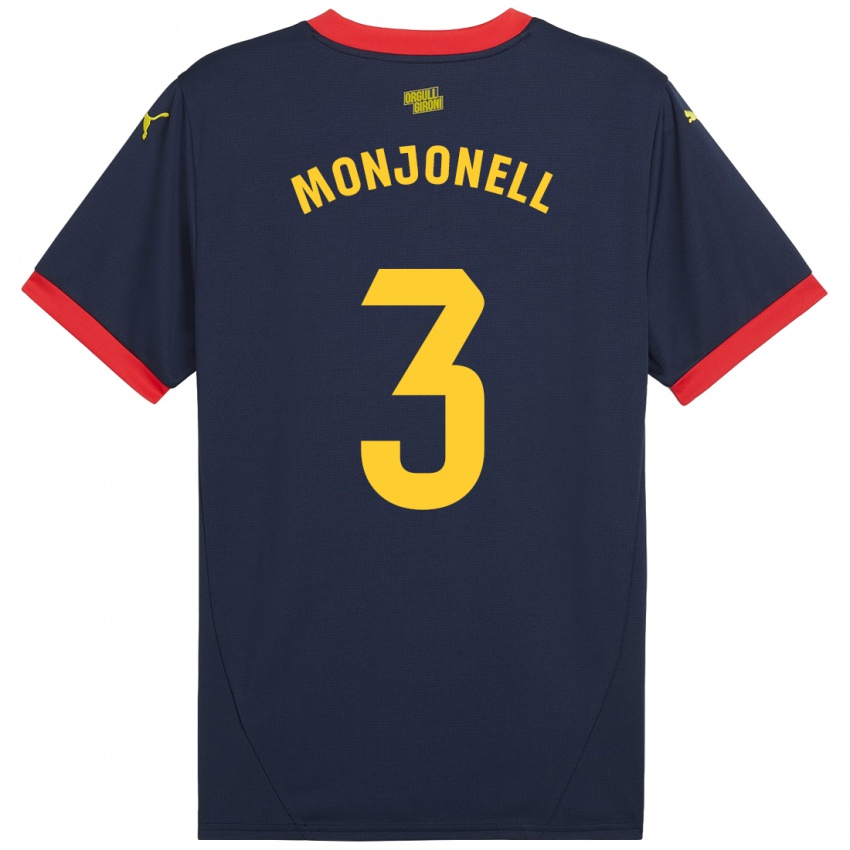 Kinder Eric Monjonell #3 Marinerot Auswärtstrikot Trikot 2024/25 T-Shirt Schweiz