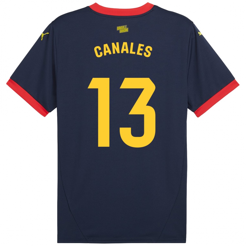 Enfant Maillot Juanvi Canales #13 Bleu Marine Rouge Tenues Extérieur 2024/25 T-Shirt Suisse