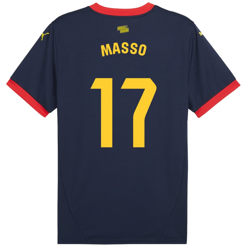 Enfant Maillot Ainoa Massó #17 Bleu Marine Rouge Tenues Extérieur 2024/25 T-Shirt Suisse