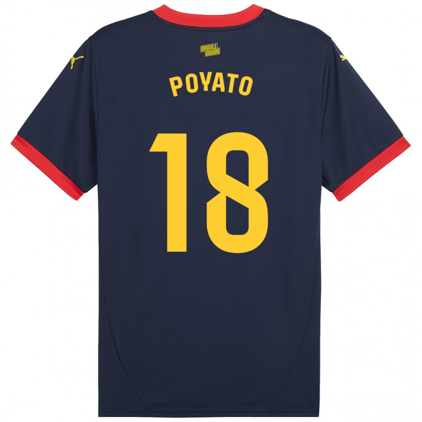 Kinder Marina Poyato #18 Marinerot Auswärtstrikot Trikot 2024/25 T-Shirt Schweiz