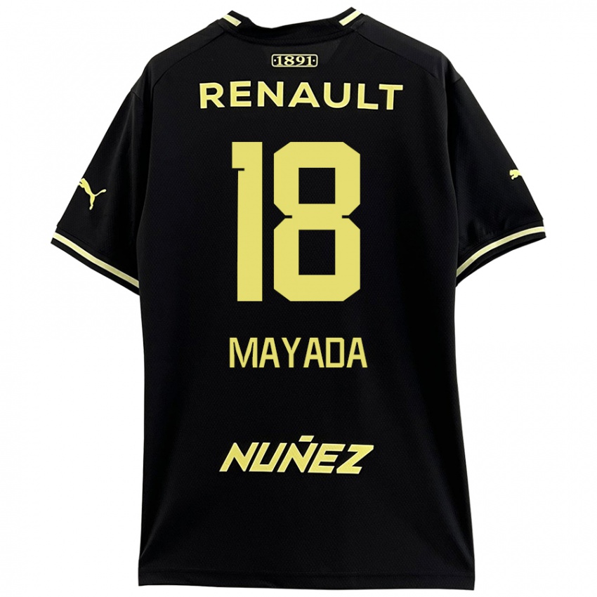 Kinder Camilo Mayada #18 Schwarz Gelb Auswärtstrikot Trikot 2024/25 T-Shirt Schweiz