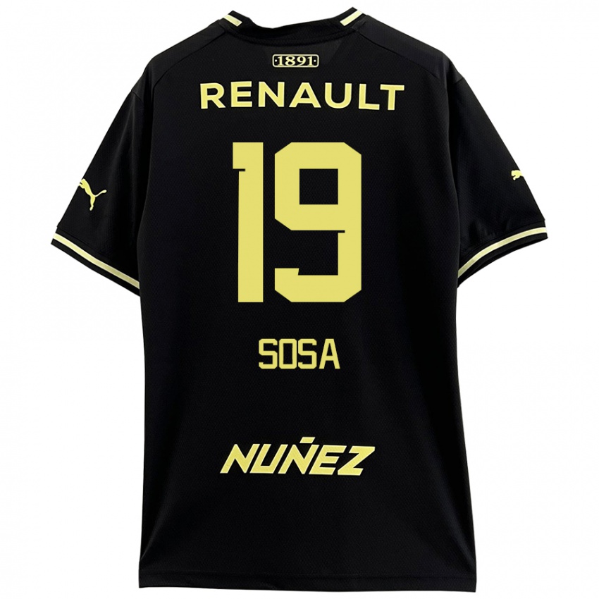 Kinder Diego Sosa #19 Schwarz Gelb Auswärtstrikot Trikot 2024/25 T-Shirt Schweiz