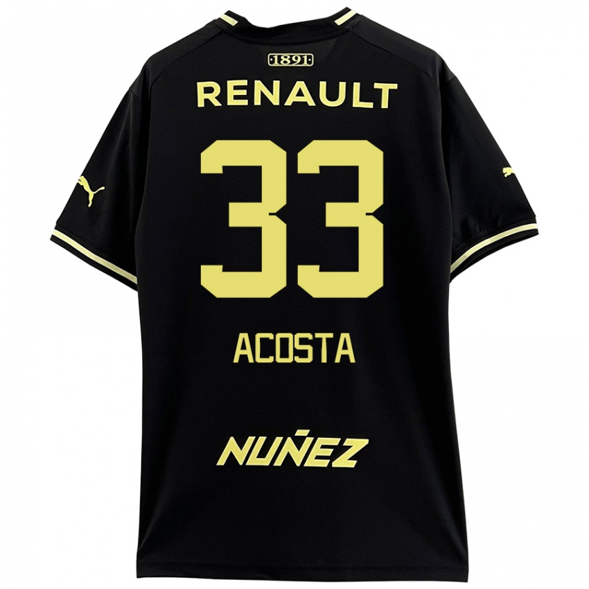 Kinder Nahuel Acosta #33 Schwarz Gelb Auswärtstrikot Trikot 2024/25 T-Shirt Schweiz